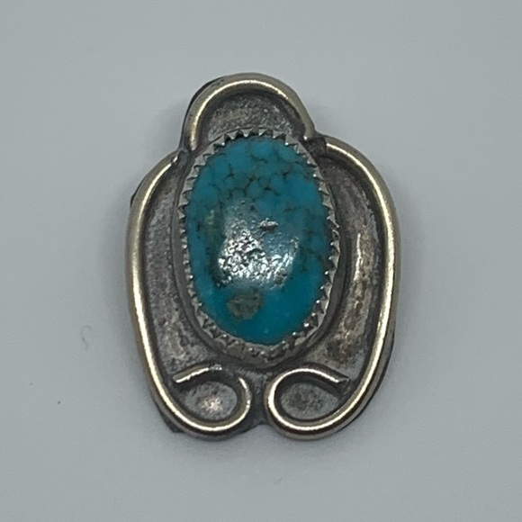 Vintage Jewelry - Vintage sterling silver turquoise pendant
